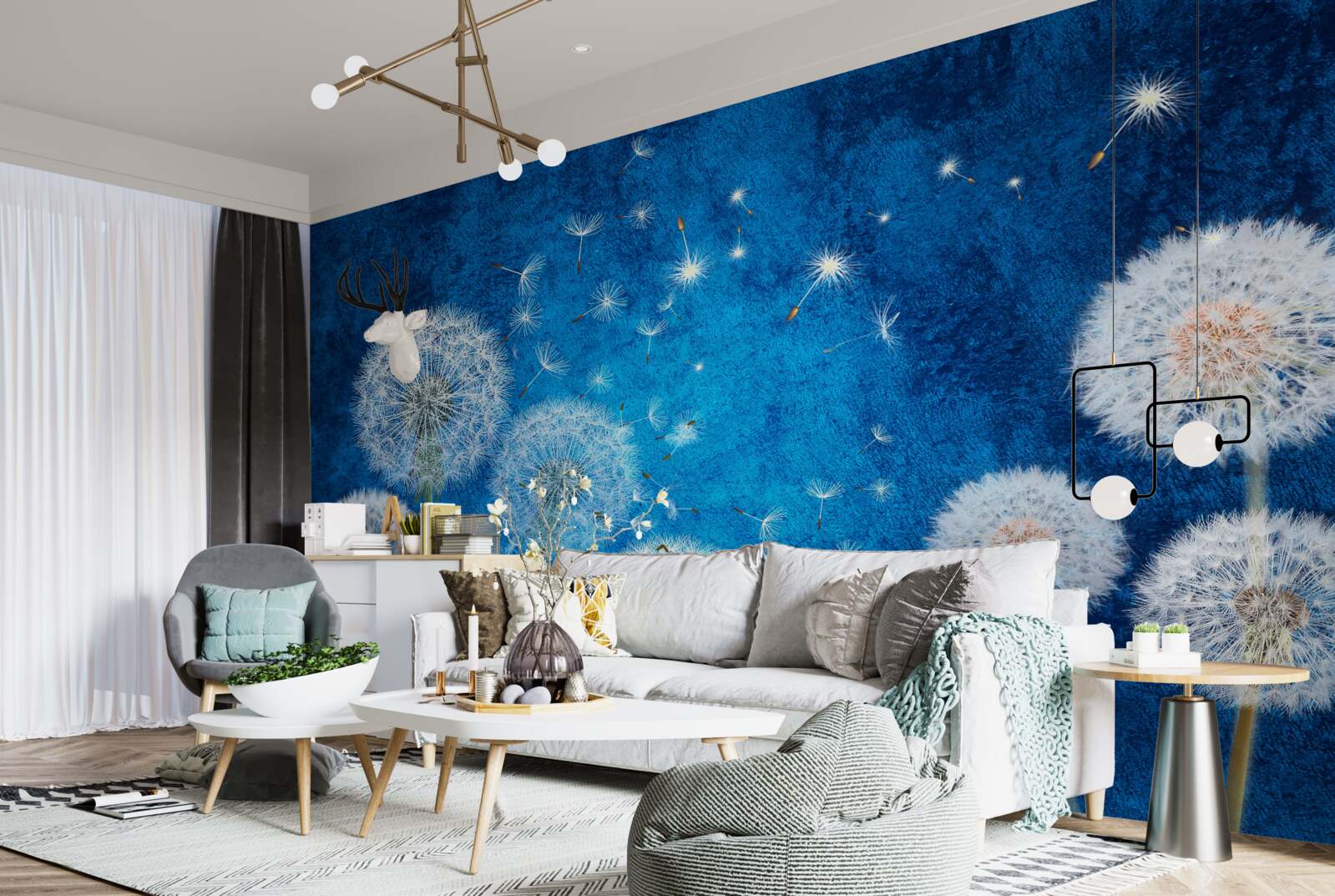 Fototapeta hviezdna obloha je posiata púpavami