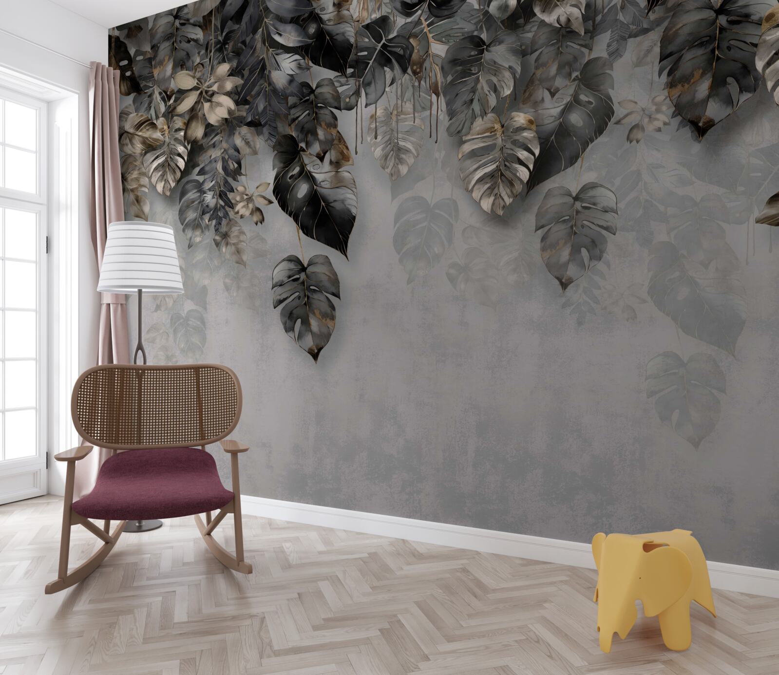 Fototapeta visiace tmavé listy trópov