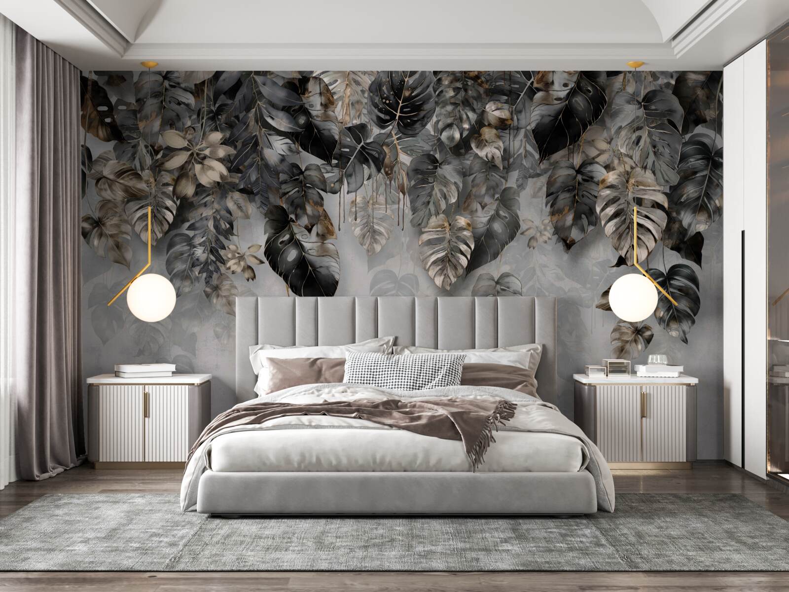 Fototapeta visiace tmavé listy trópov