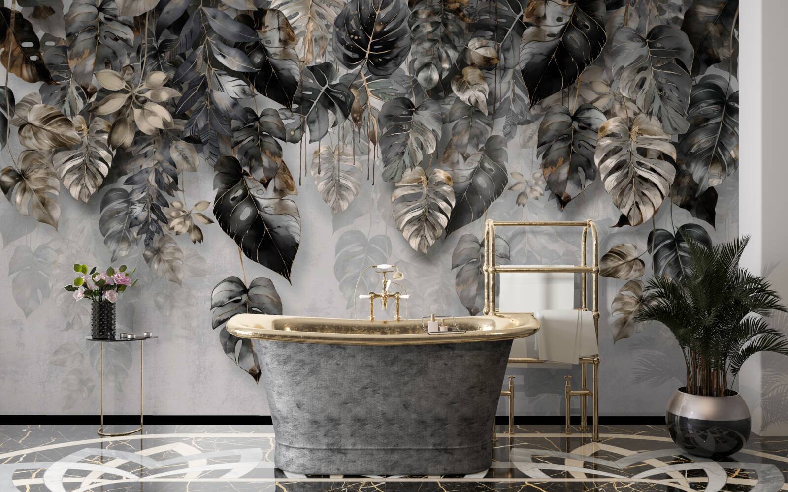 Fototapeta visiace tmavé listy trópov