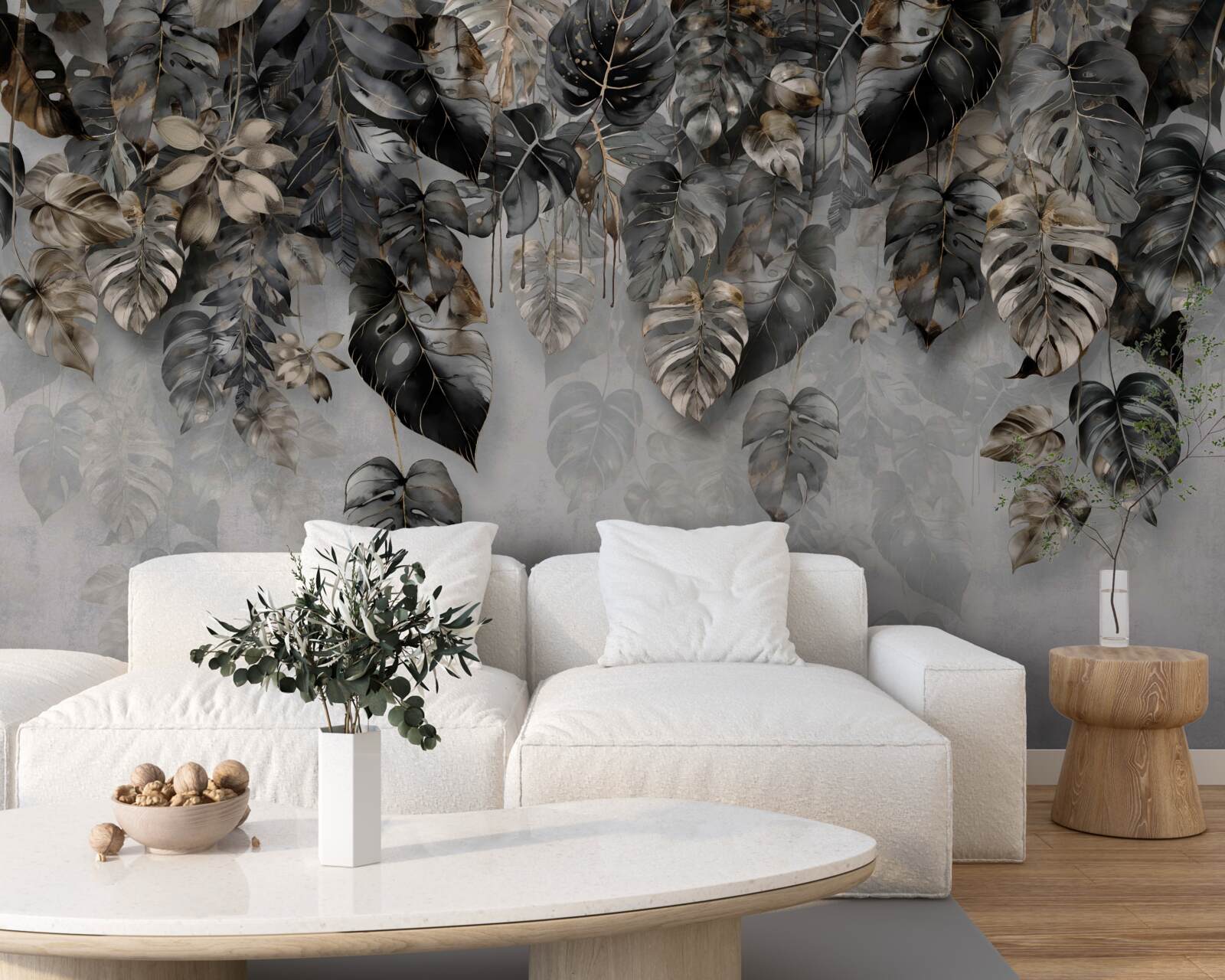 Fototapeta visiace tmavé listy trópov