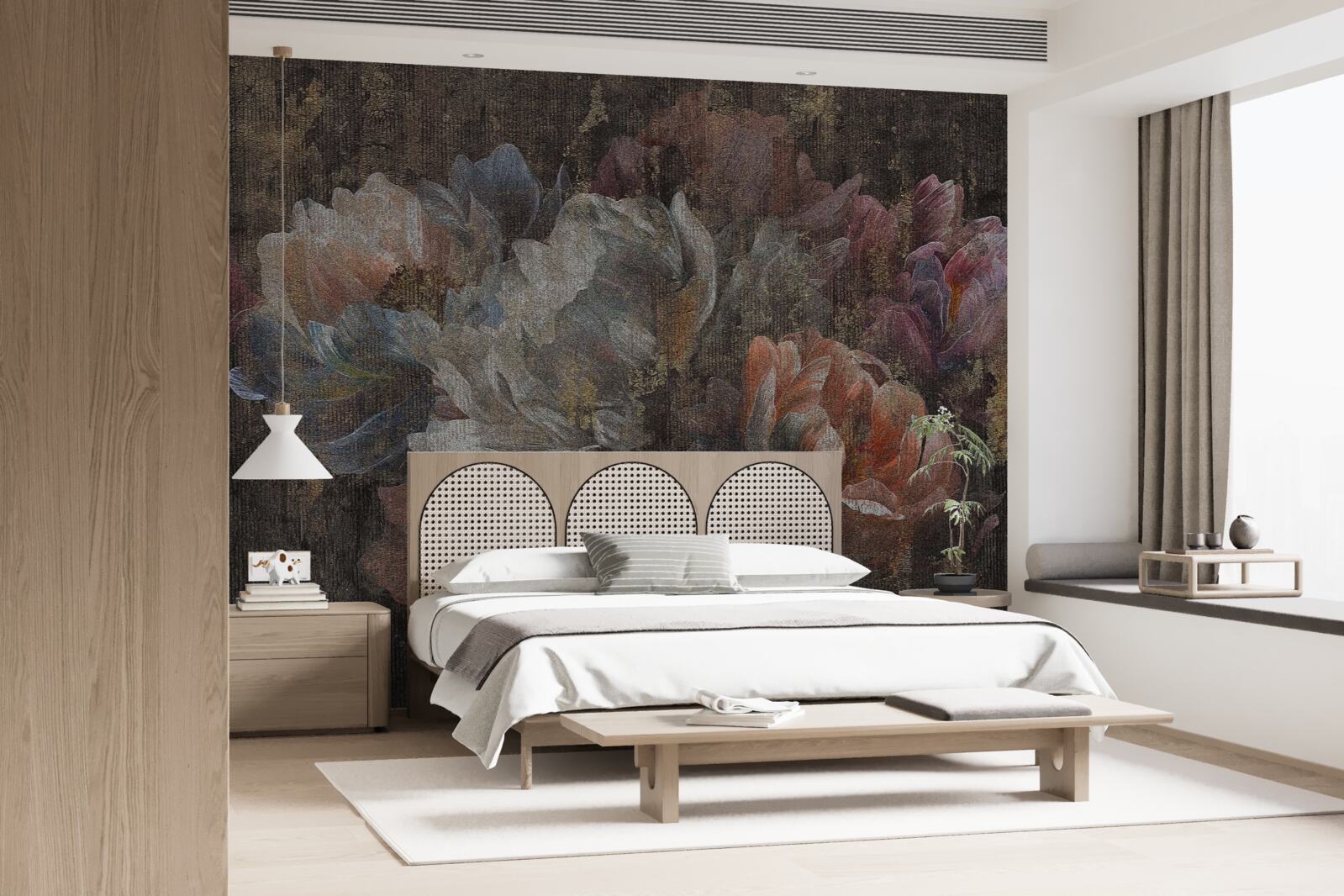 Fototapeta jesenné kvety v silnom daždi