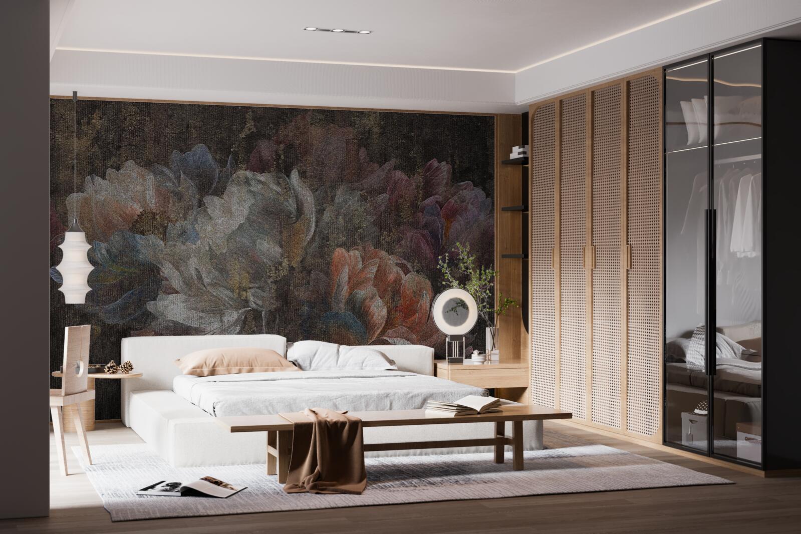 Fototapeta jesenné kvety v silnom daždi