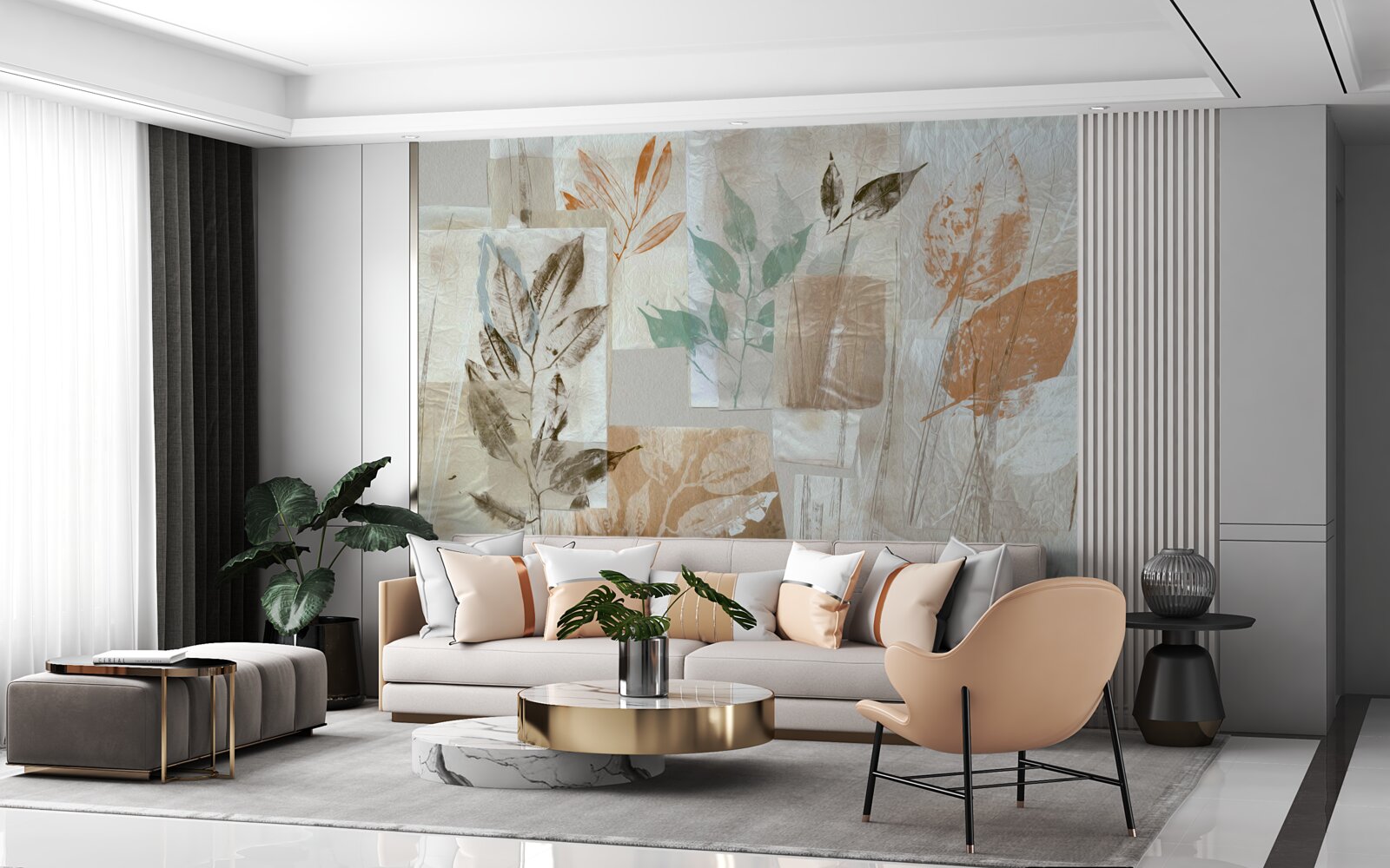 Fototapeta odhaľovanie kvetov a listov pomocou farby