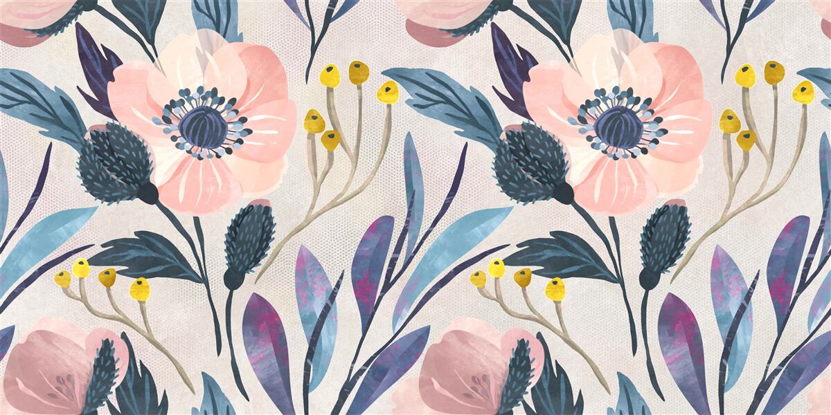 Fototapeta ružové maky medzi listami