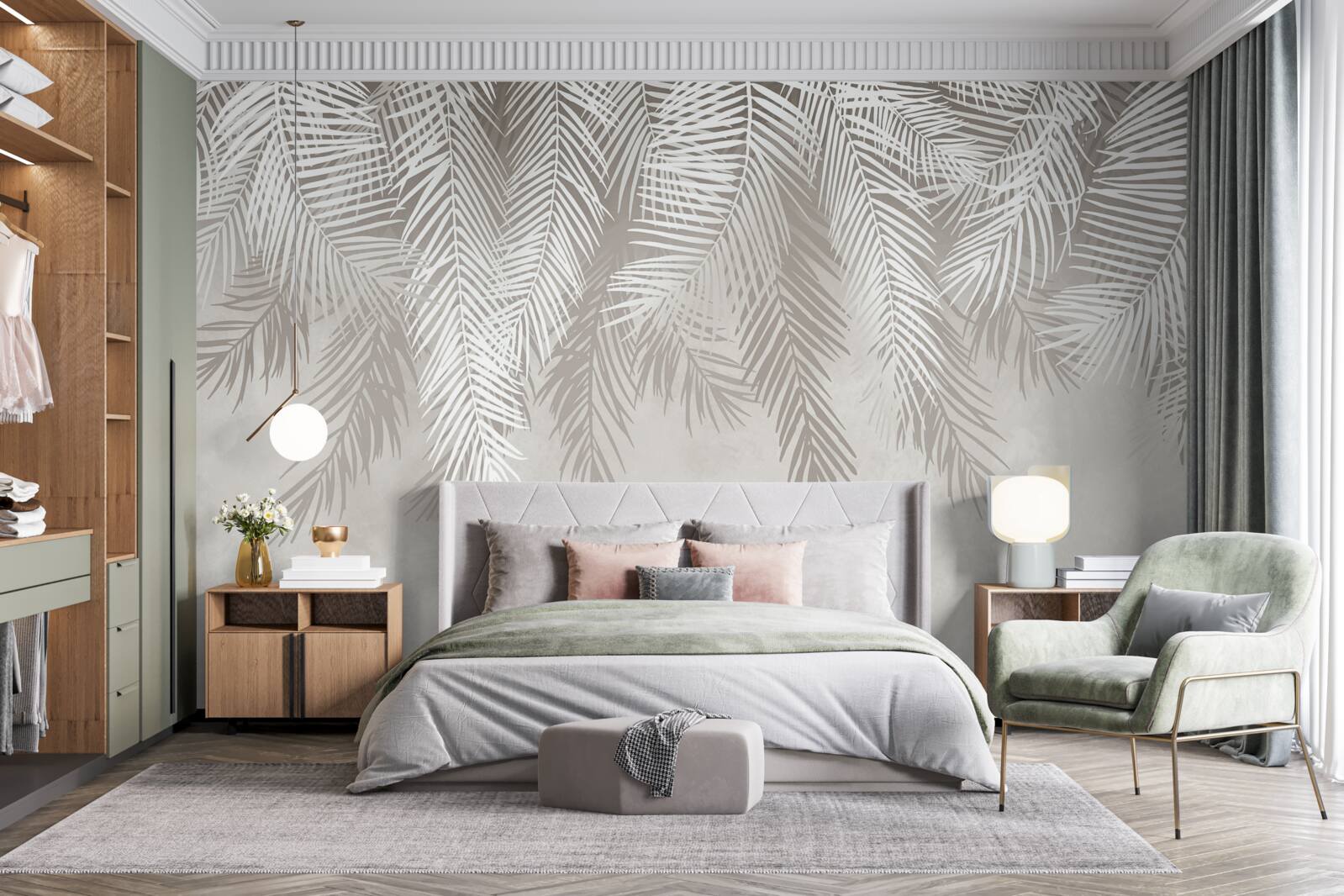 Fototapeta perie visí na svetlom pozadí