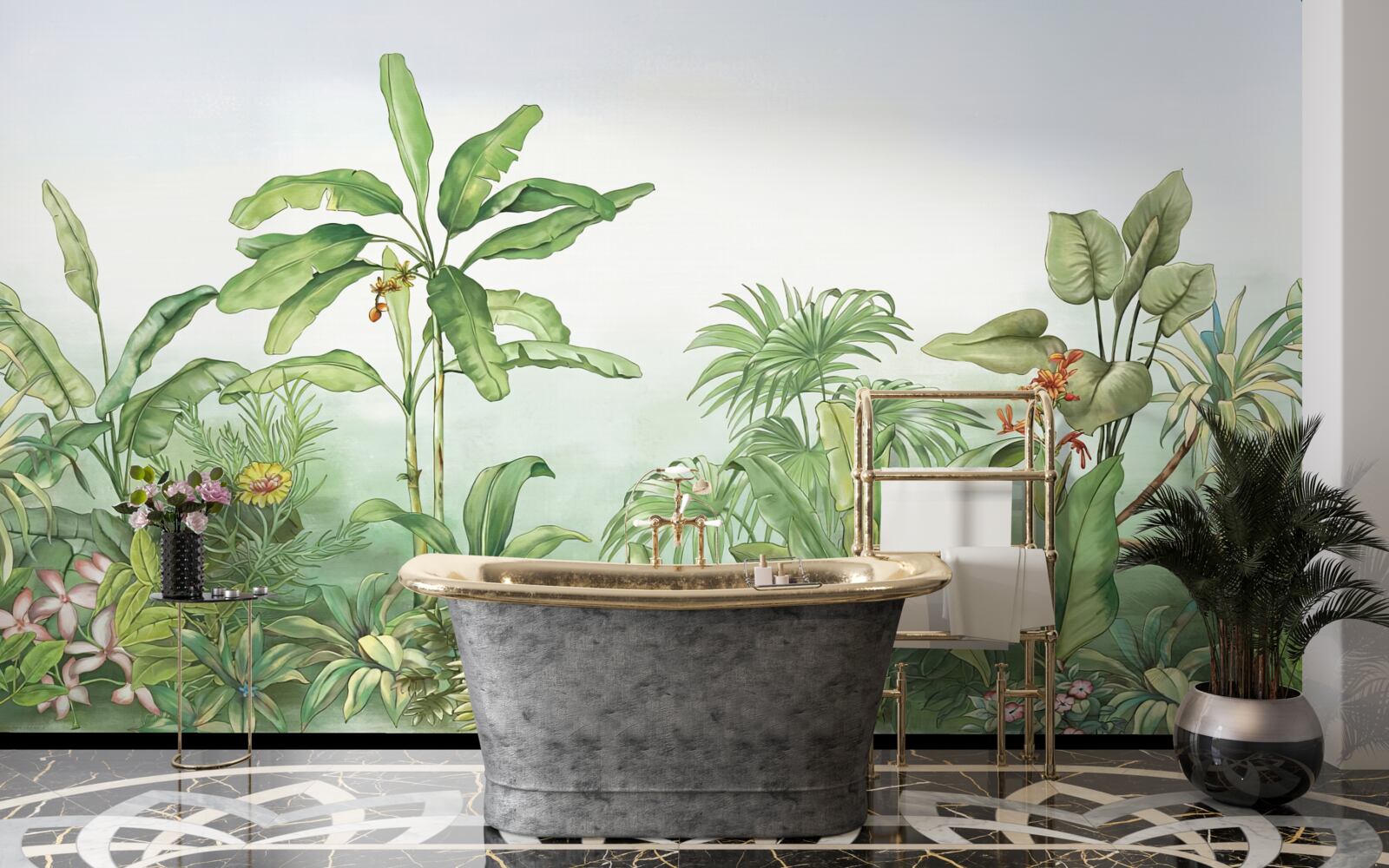 Fototapeta tropická vegetácia a svetlý piesok na pláži