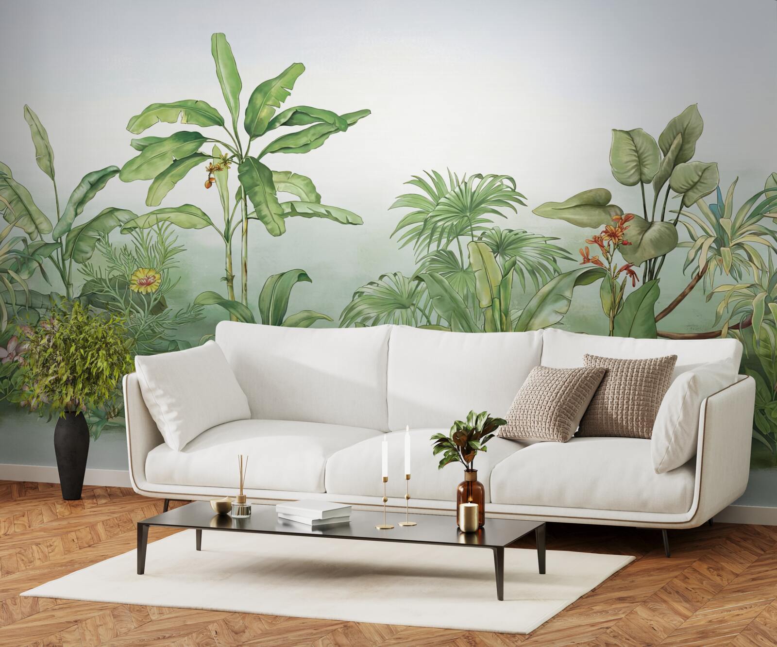 Fototapeta tropická vegetácia a svetlý piesok na pláži