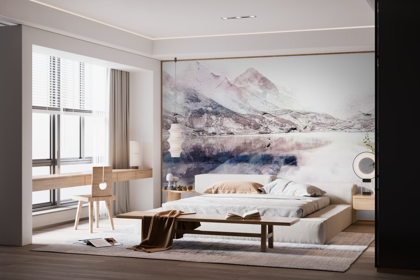 Fototapeta odraz vysokých hôr v zrkadlovej vodnej hladine