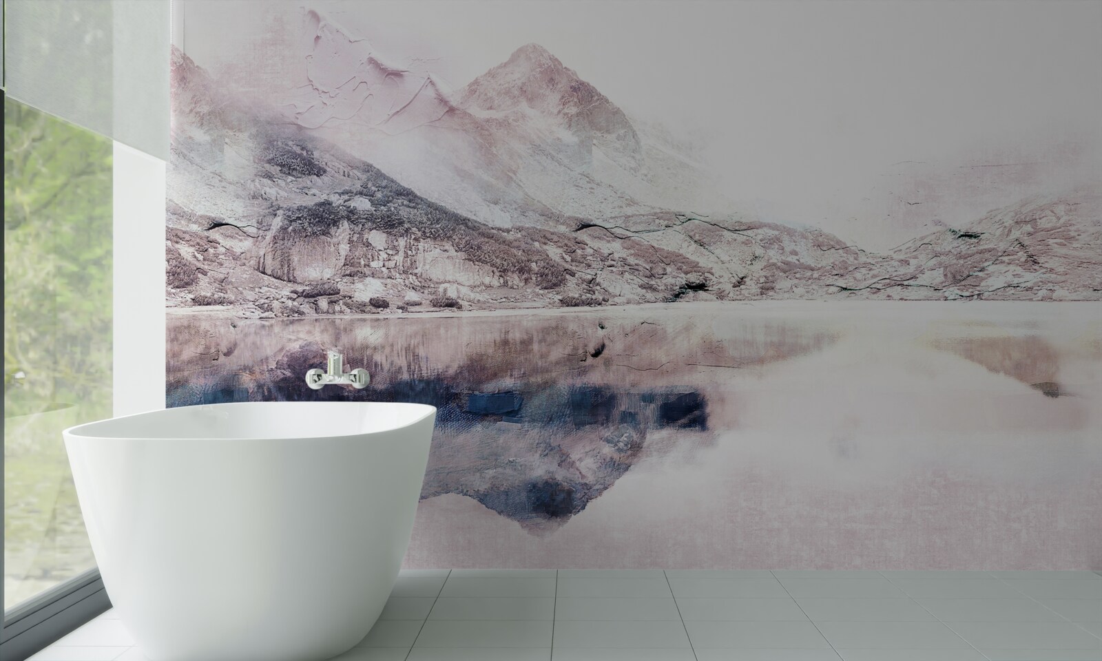 Fototapeta odraz vysokých hôr v zrkadlovej vodnej hladine