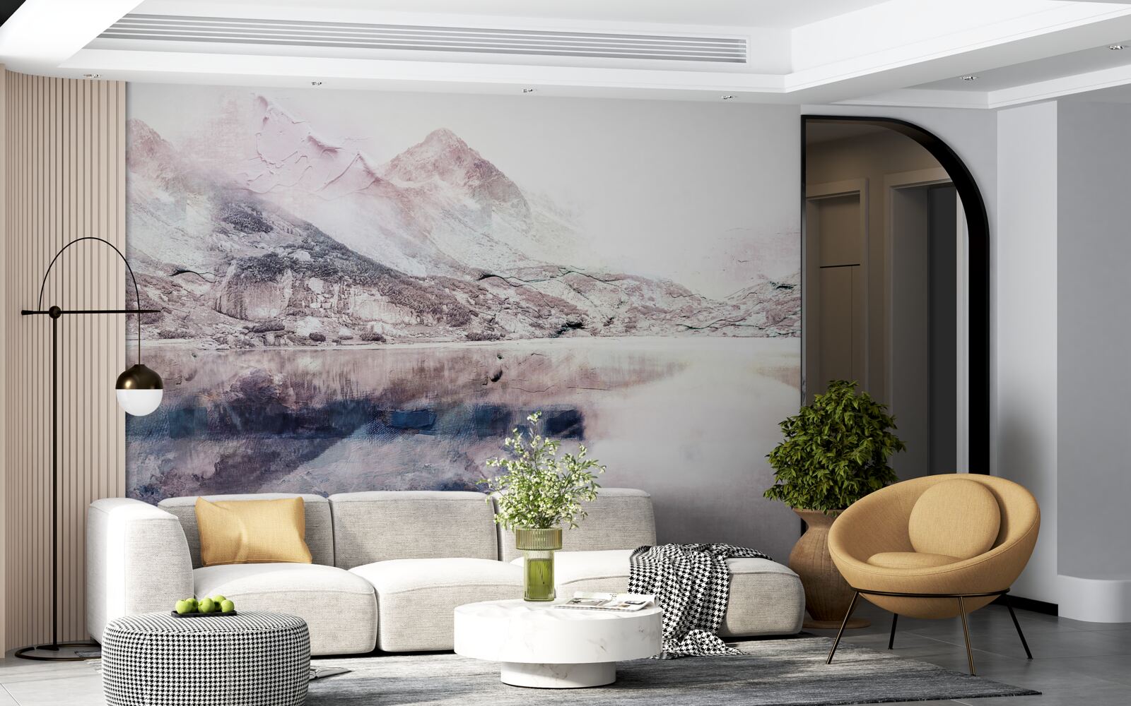 Fototapeta odraz vysokých hôr v zrkadlovej vodnej hladine