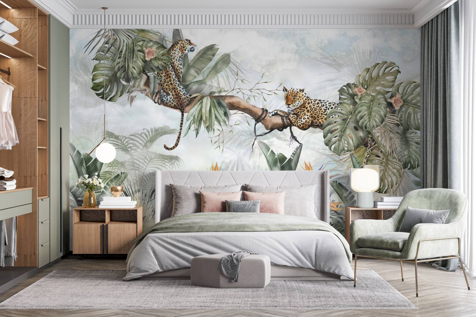 Fototapeta leopard spočíva na konári