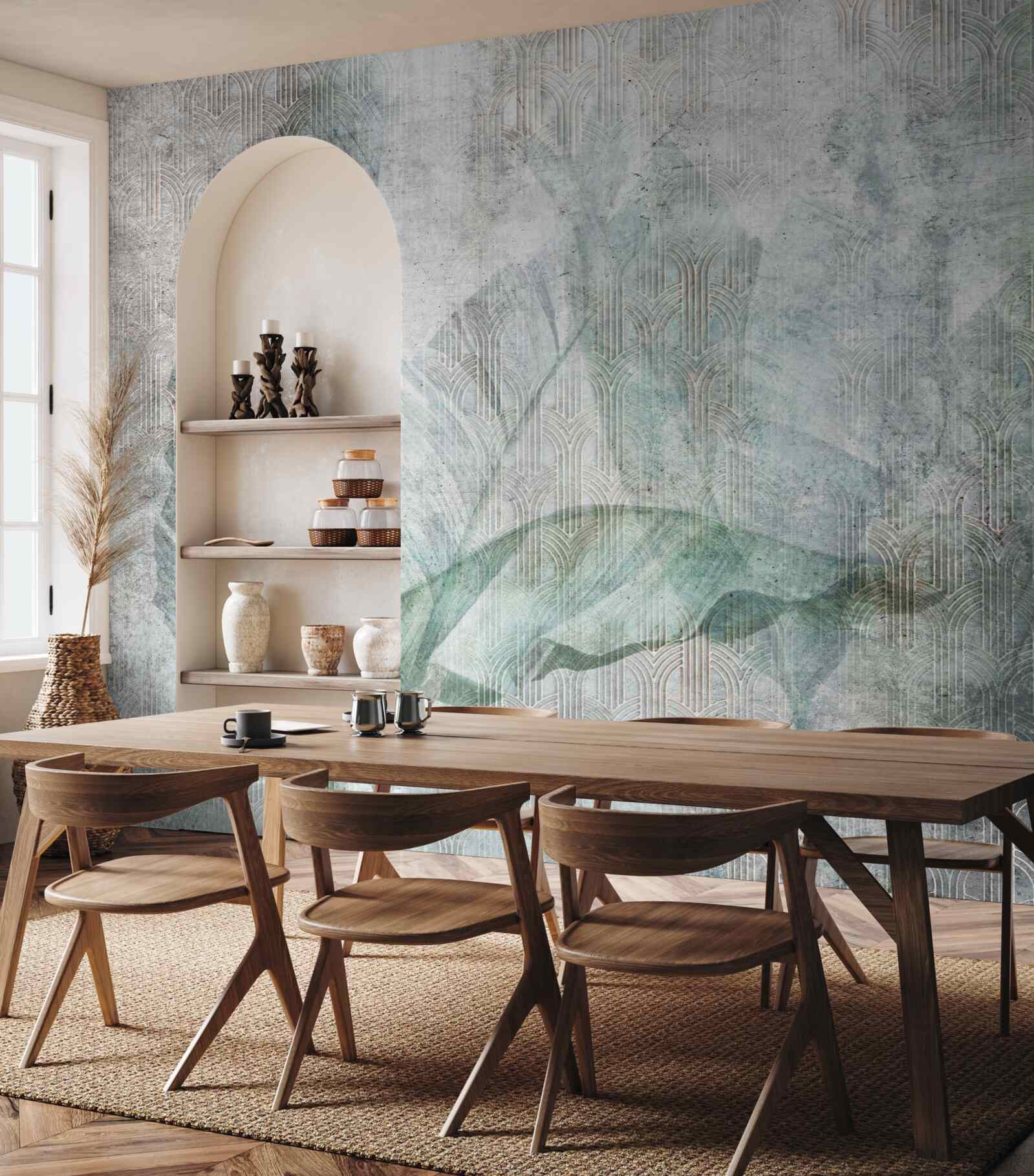 Fototapeta akvarely inšpirované vegetáciou džungle