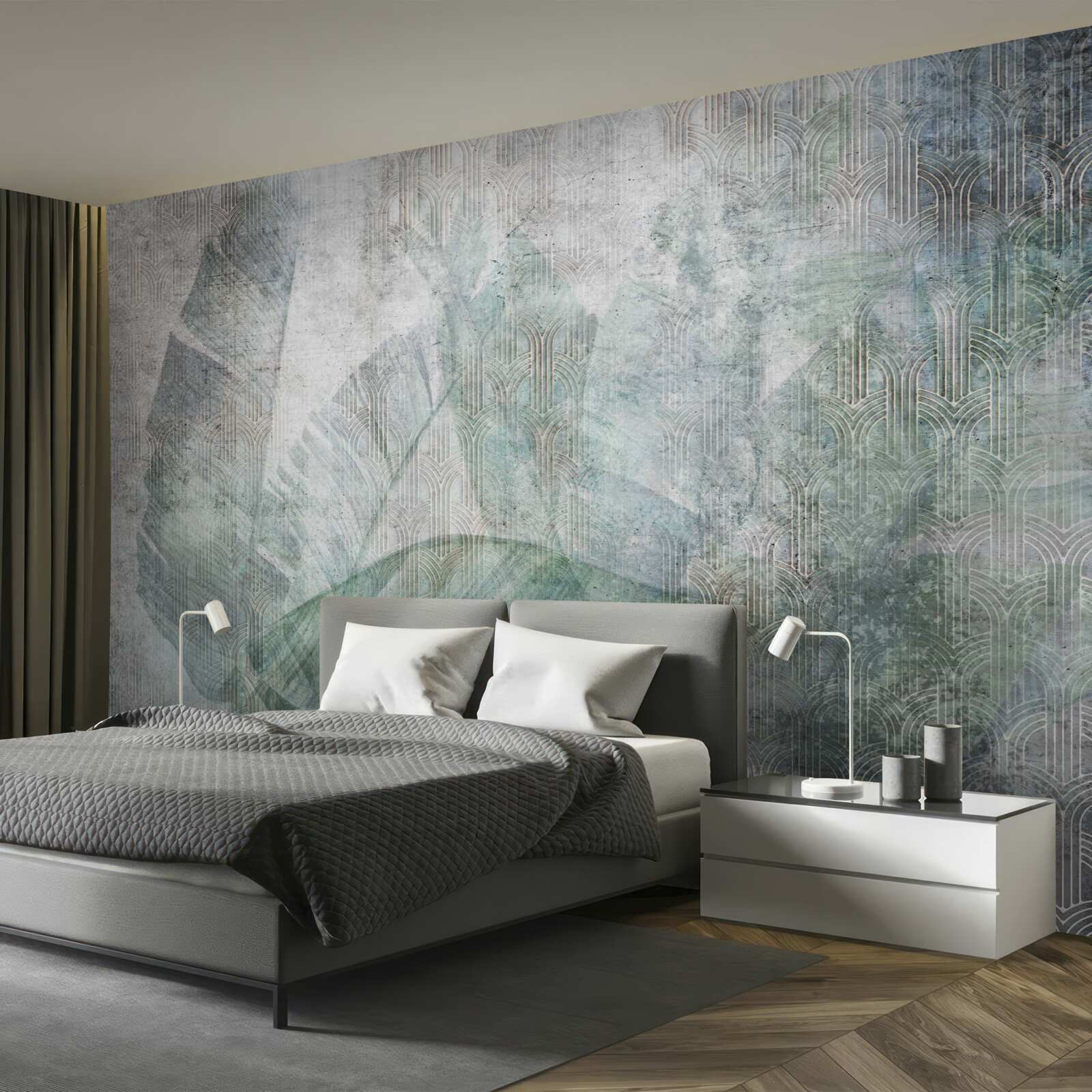 Fototapeta akvarely inšpirované vegetáciou džungle