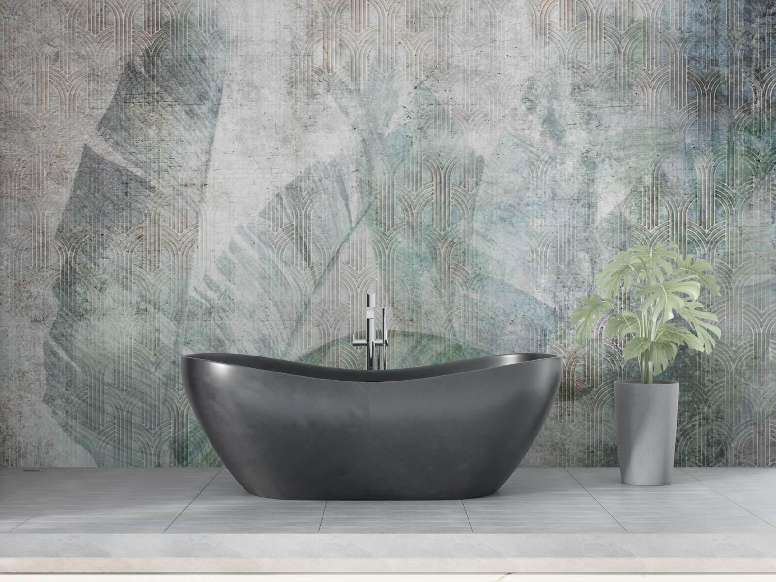 Fototapeta akvarely inšpirované vegetáciou džungle