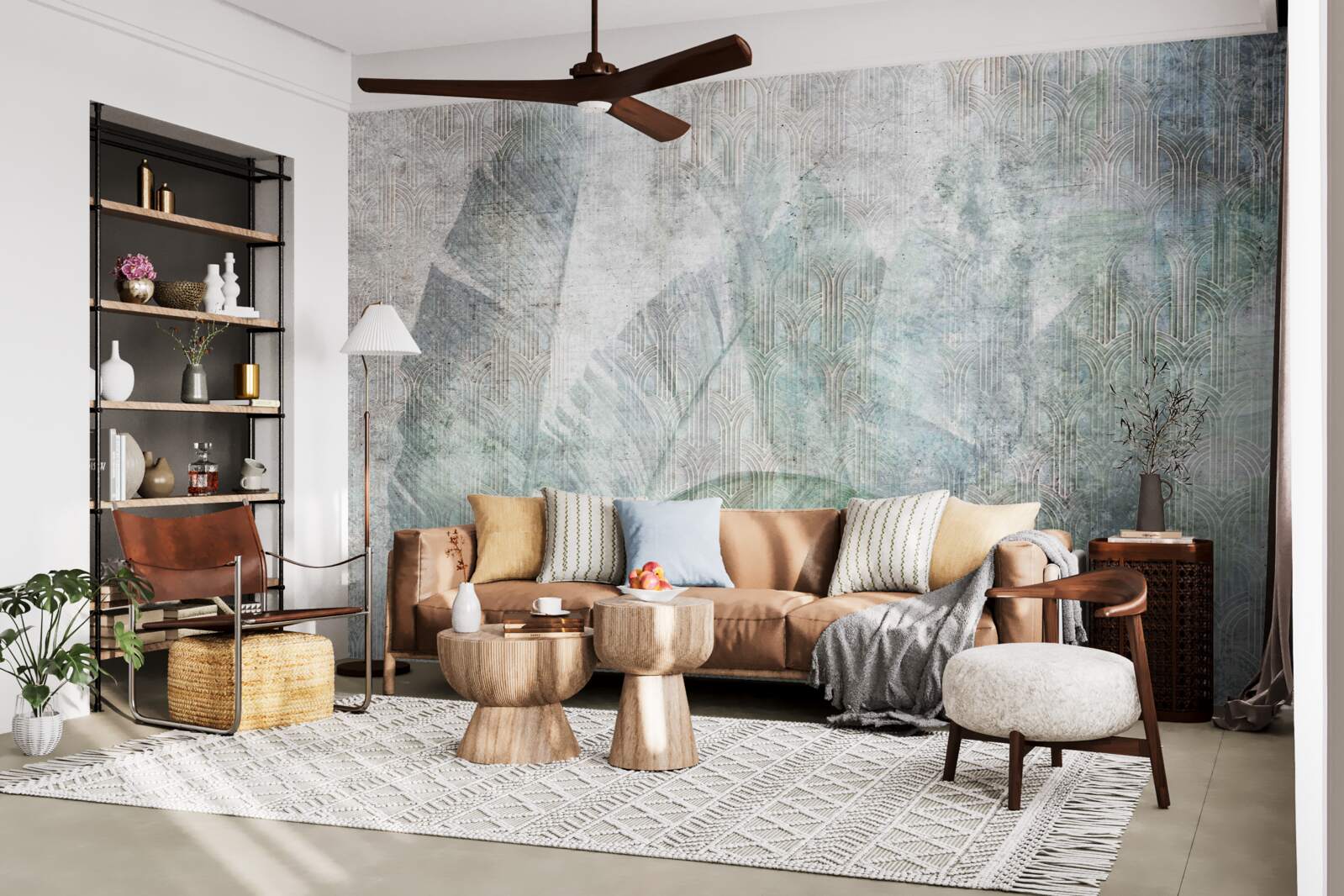 Fototapeta akvarely inšpirované vegetáciou džungle