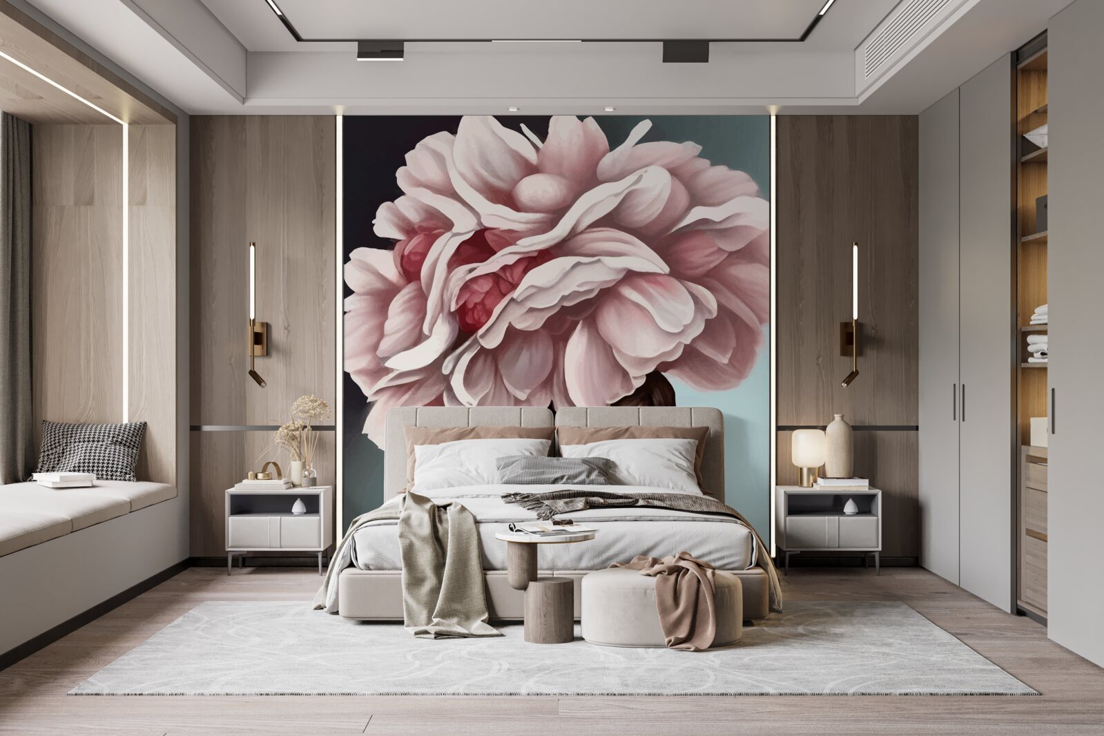 Fototapeta dievča, ktorej vlasy boli nahradené kvetmi