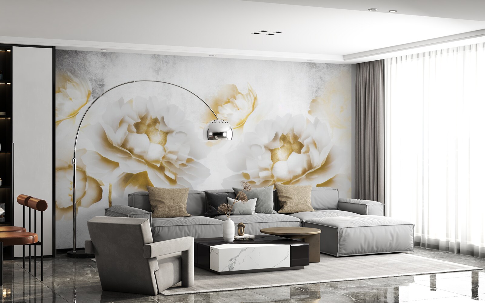 Fototapeta felicia, lahodiaca oku zlatou snehobielou farbou