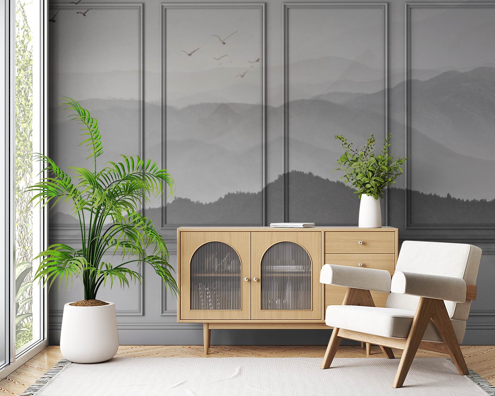 Fototapeta hory pokrýva čoraz hustejšia hmla