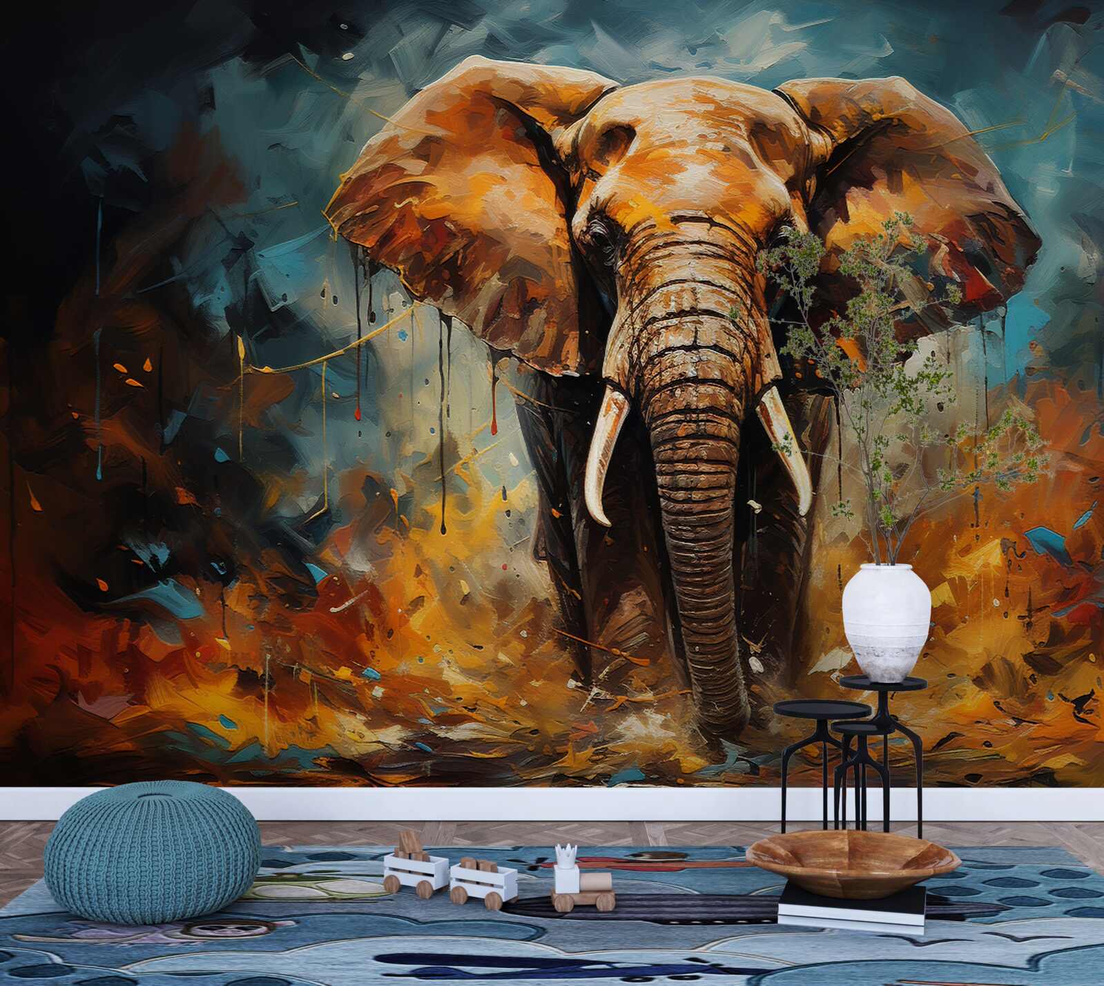 Fototapeta za súmraku kráča mohutný slon