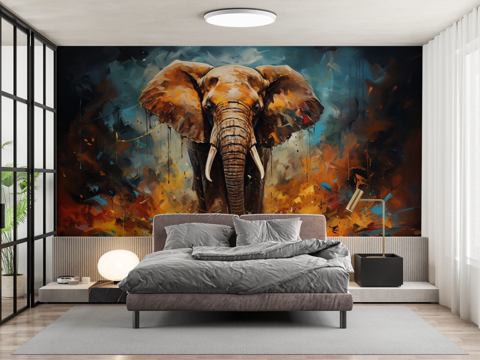 Fototapeta za súmraku kráča mohutný slon