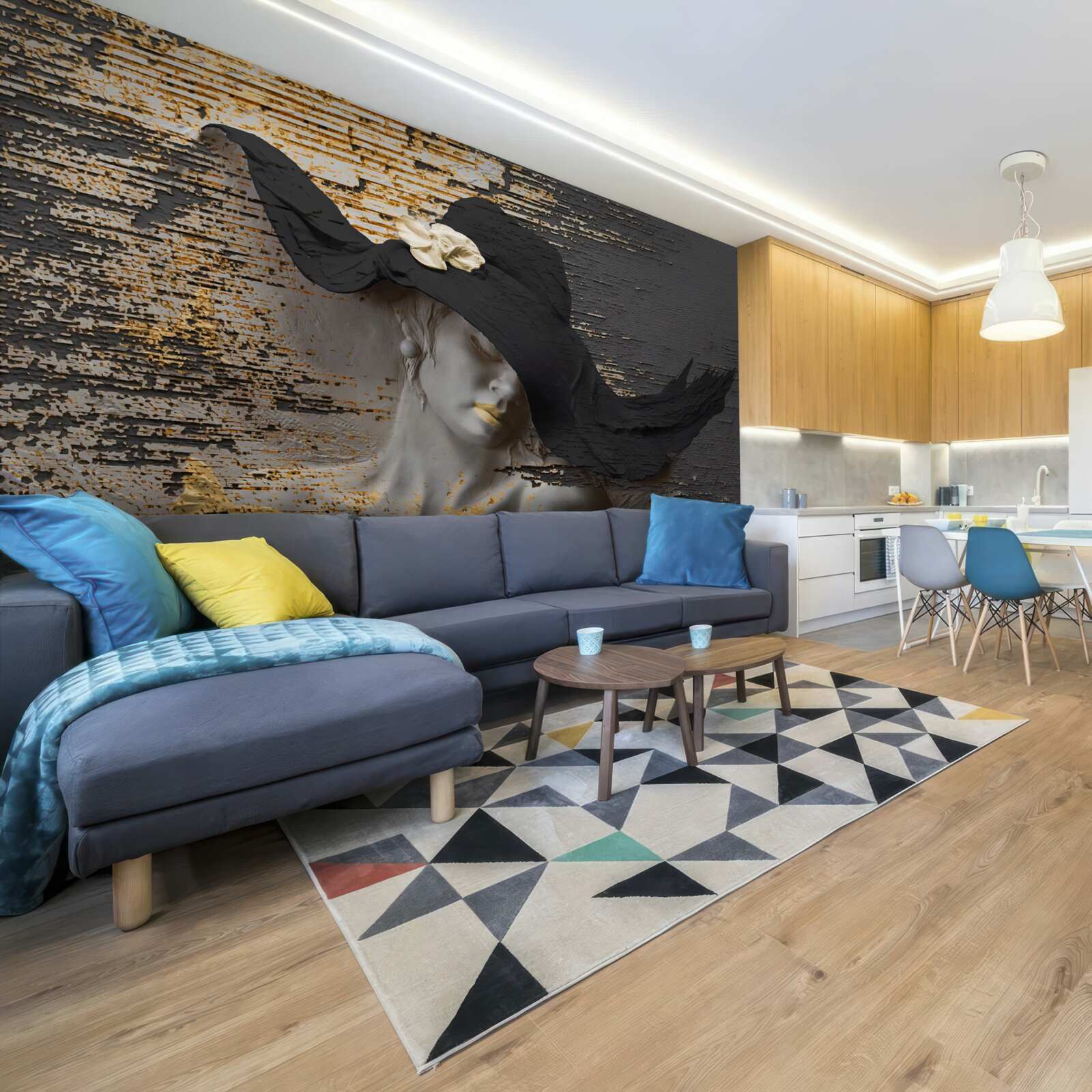 Fototapeta žena s kvetmi v klobúku