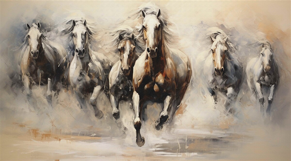 Fototapeta Skupina koní cvála