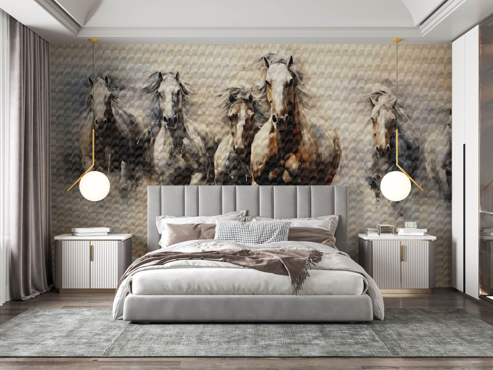 Fototapeta Skupina koní cvála