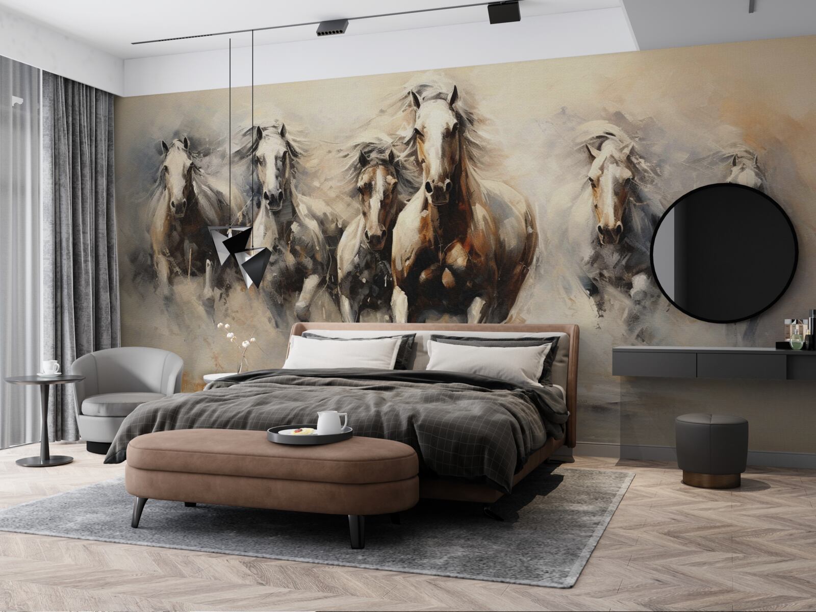 Fototapeta Skupina koní cvála