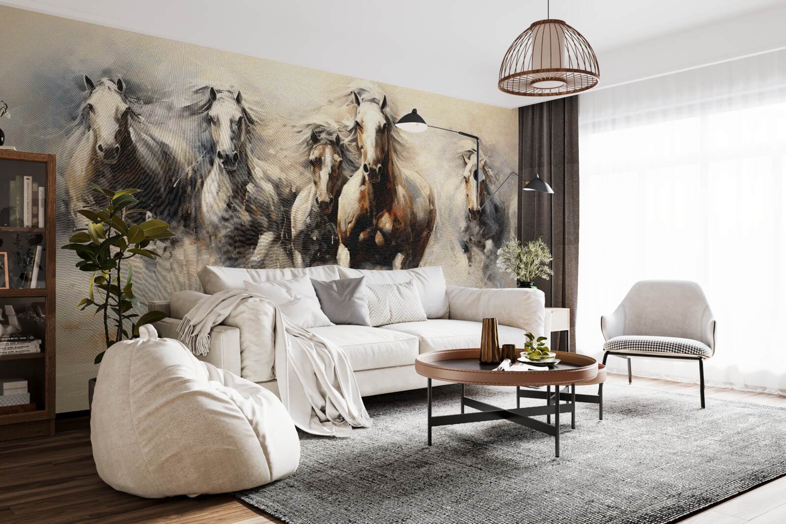 Fototapeta Skupina koní cvála