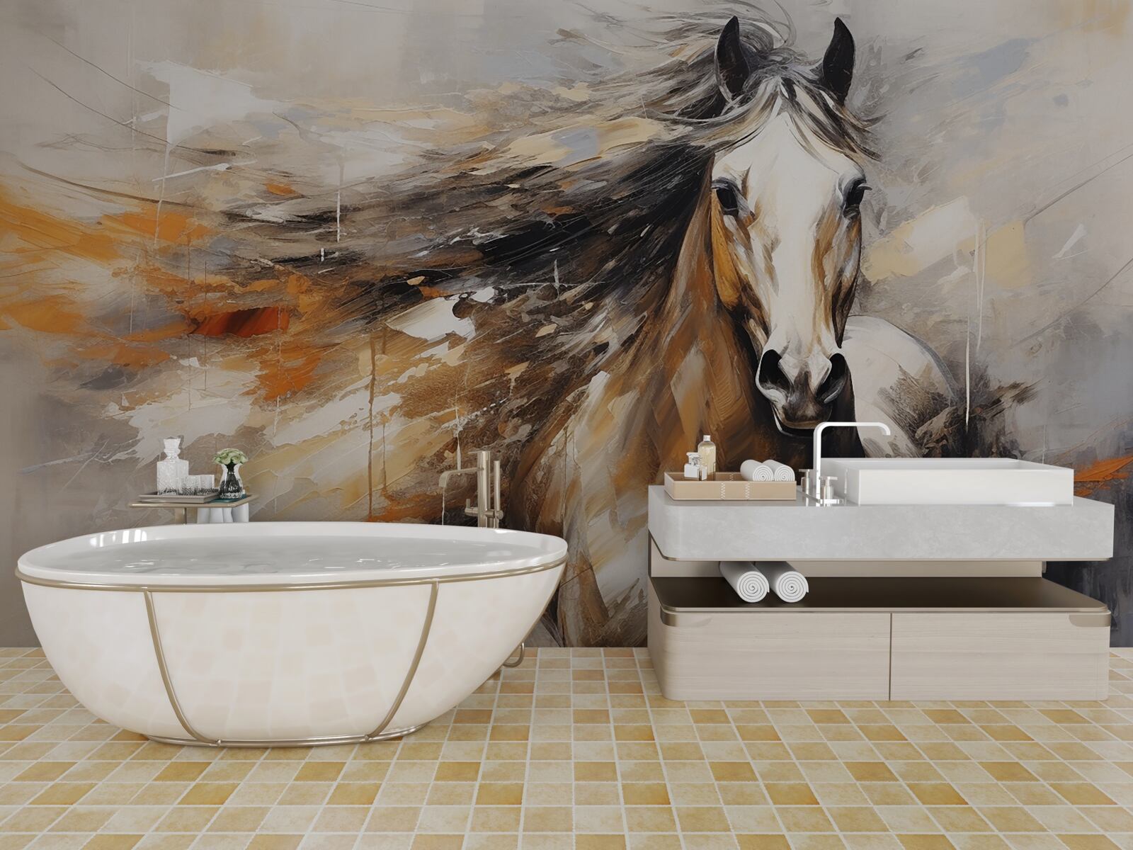 Fototapeta nádherná svetlohnedá hriva koňa