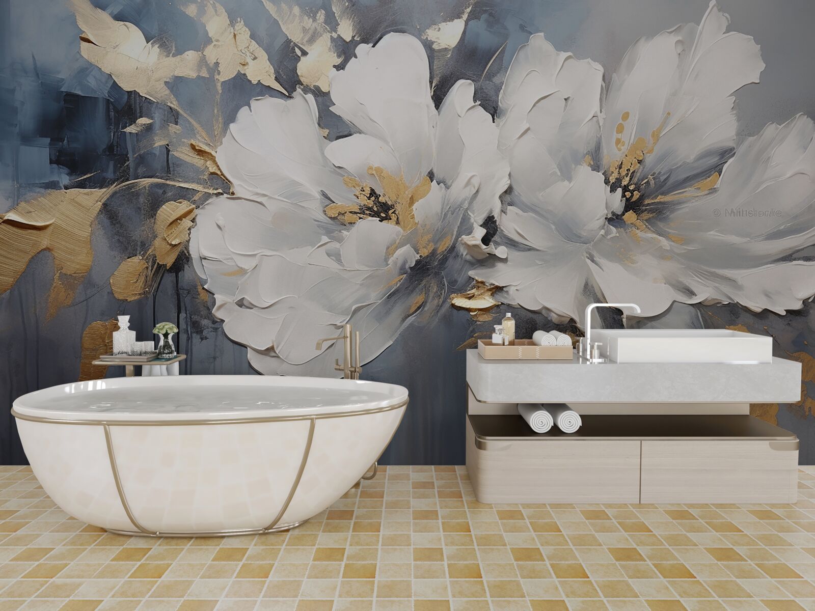 Fototapeta počas lejaku mäkké snehobiele púčiky