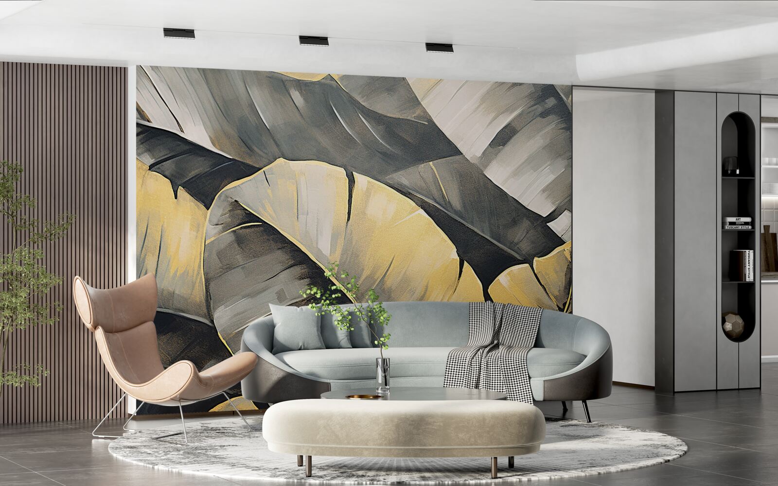 Fototapeta čierne a zlaté listy