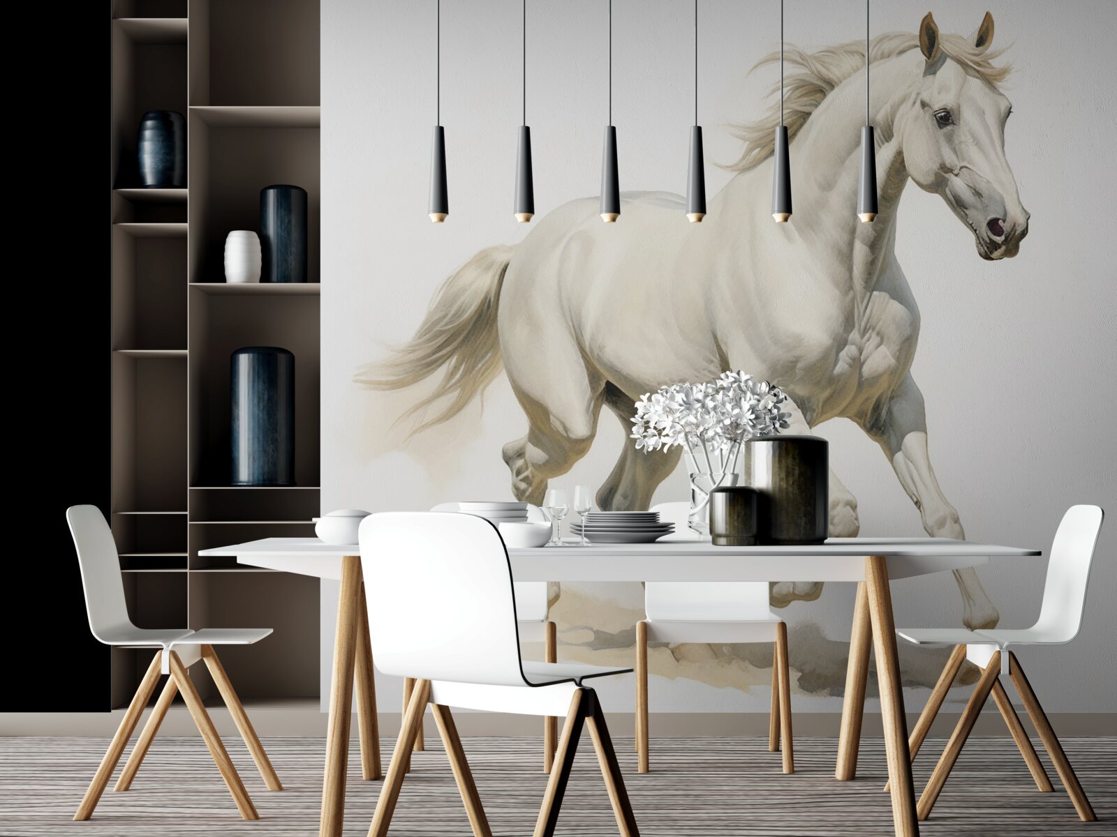 Fototapeta na pieskovom povrchu preteká ľahký žrebec