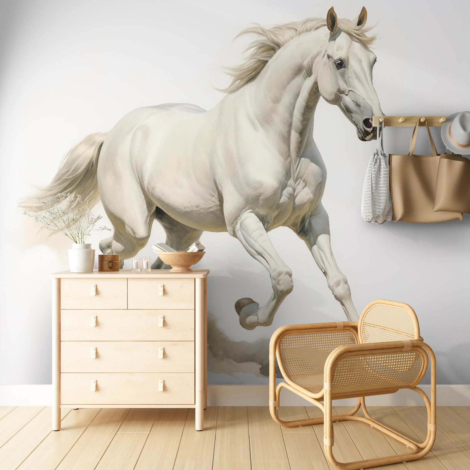 Fototapeta na pieskovom povrchu preteká ľahký žrebec