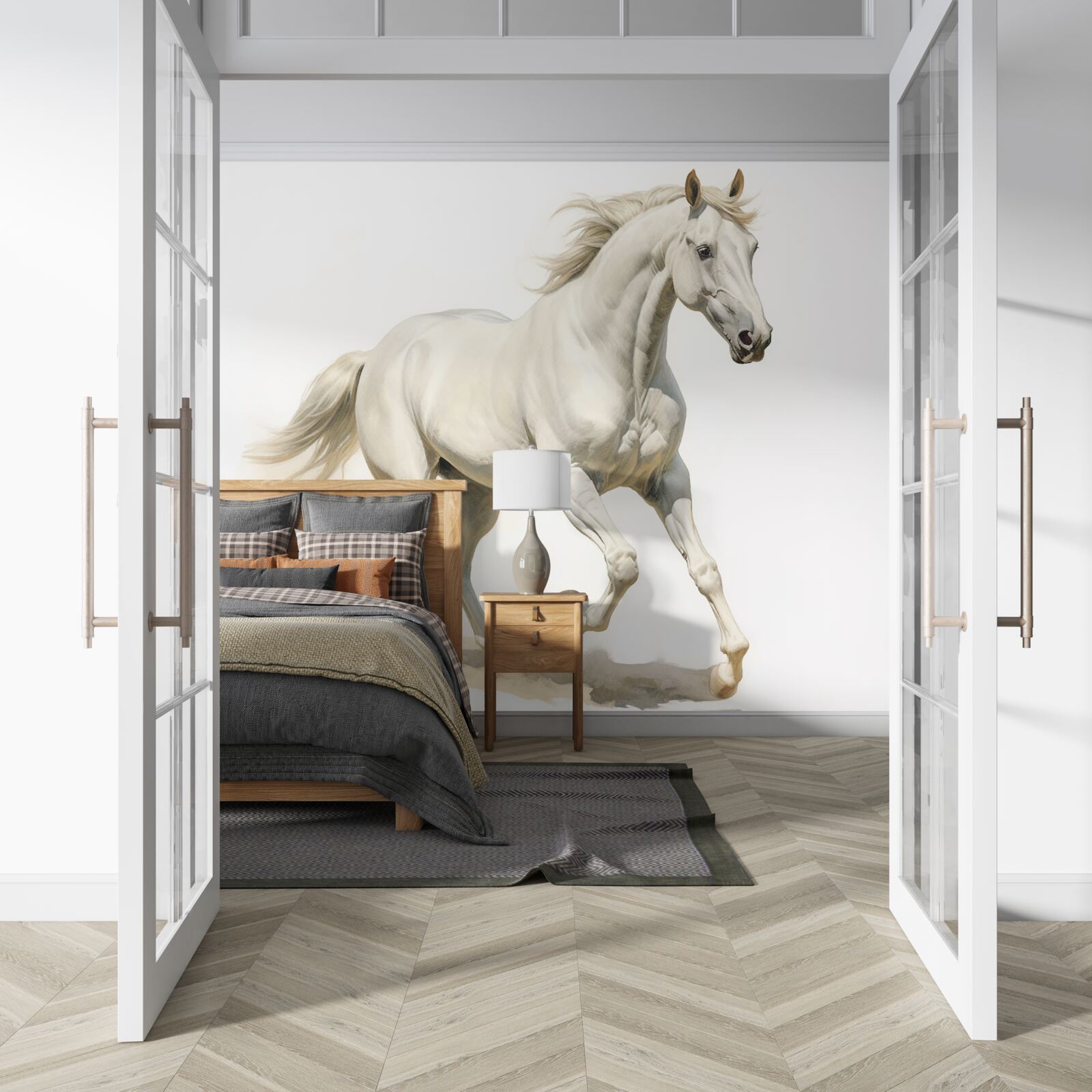 Fototapeta na pieskovom povrchu preteká ľahký žrebec