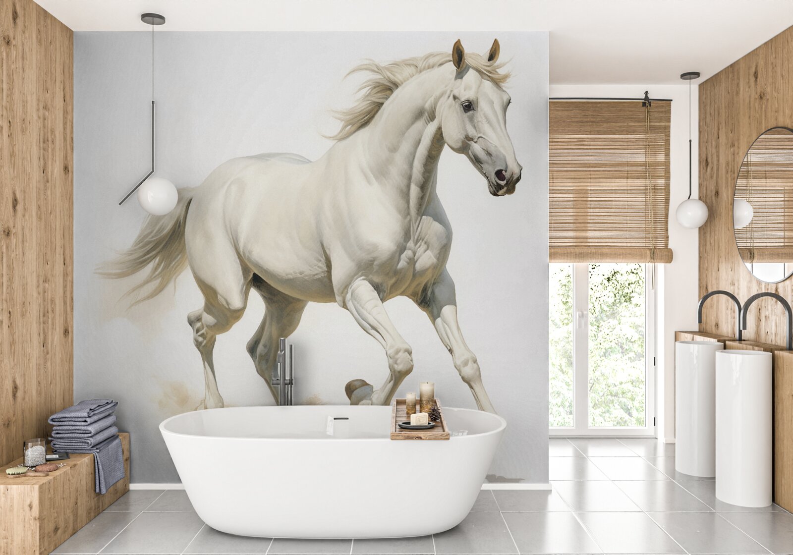 Fototapeta na pieskovom povrchu preteká ľahký žrebec