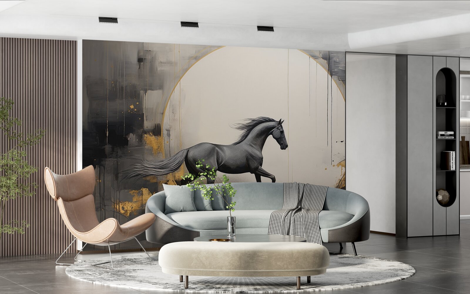 Fototapeta cválajúci čierny kôň