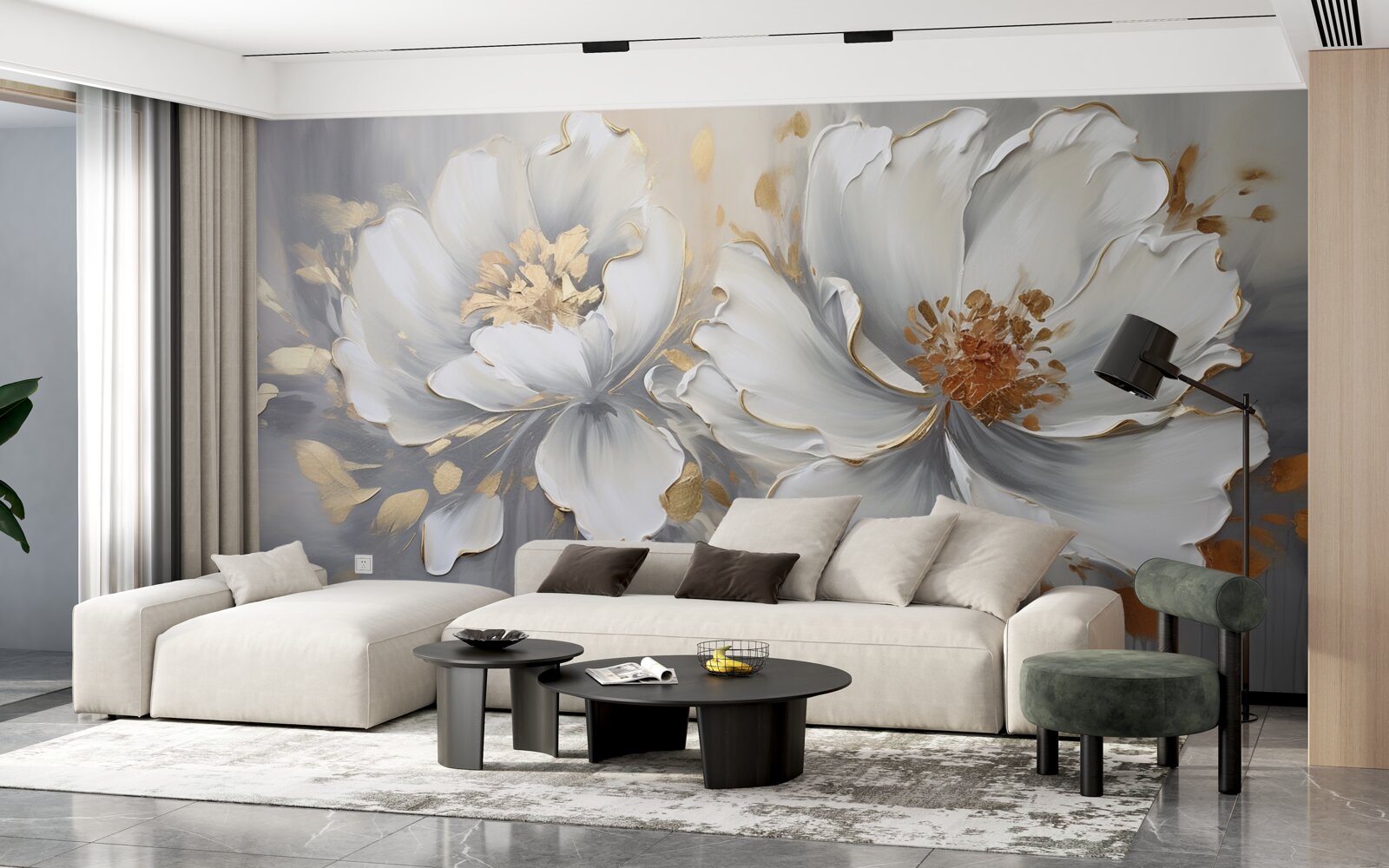 Fototapeta luxusné puky v snehovo bielej farbe