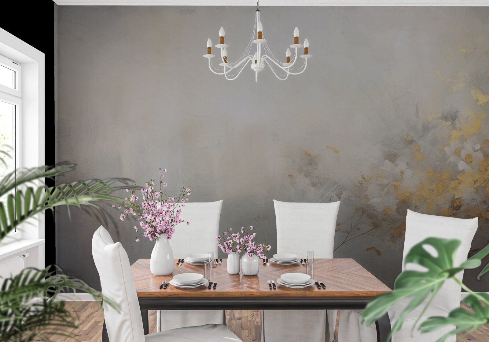 Fototapeta hmlisté jesenné ráno v hustom lese