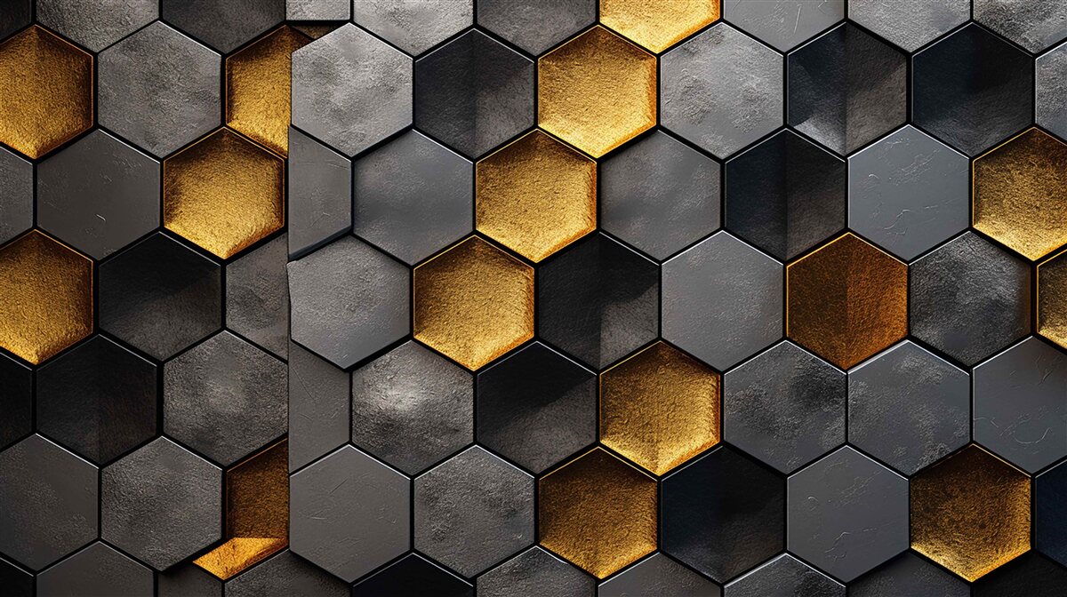 Fototapeta simulácia včelích úľov so zlatom