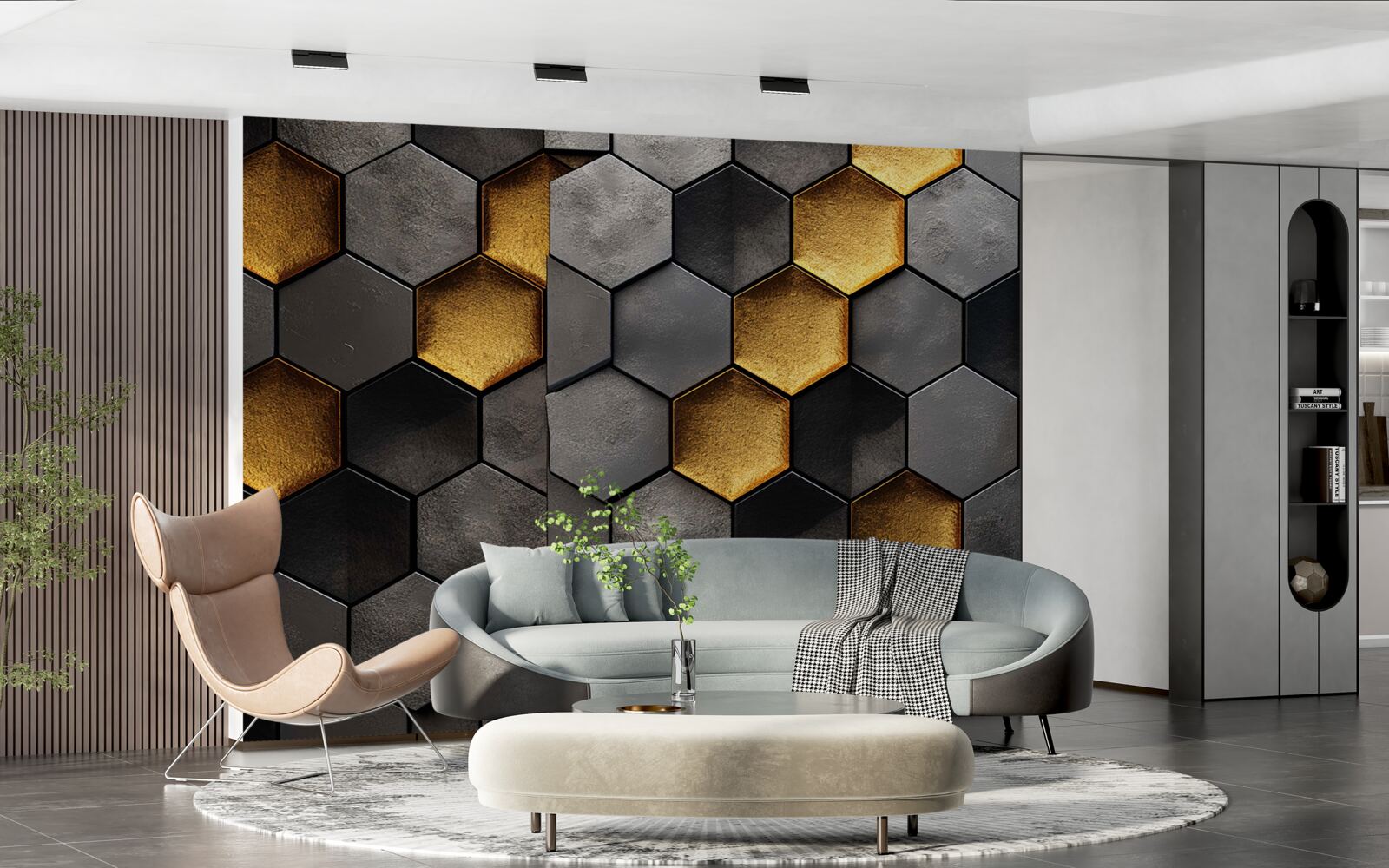 Fototapeta simulácia včelích úľov so zlatom