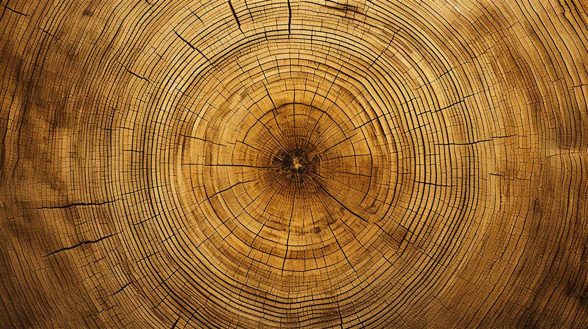 Fototapeta fragmenty stĺpa stromu bohatého na stáročné vrstvy