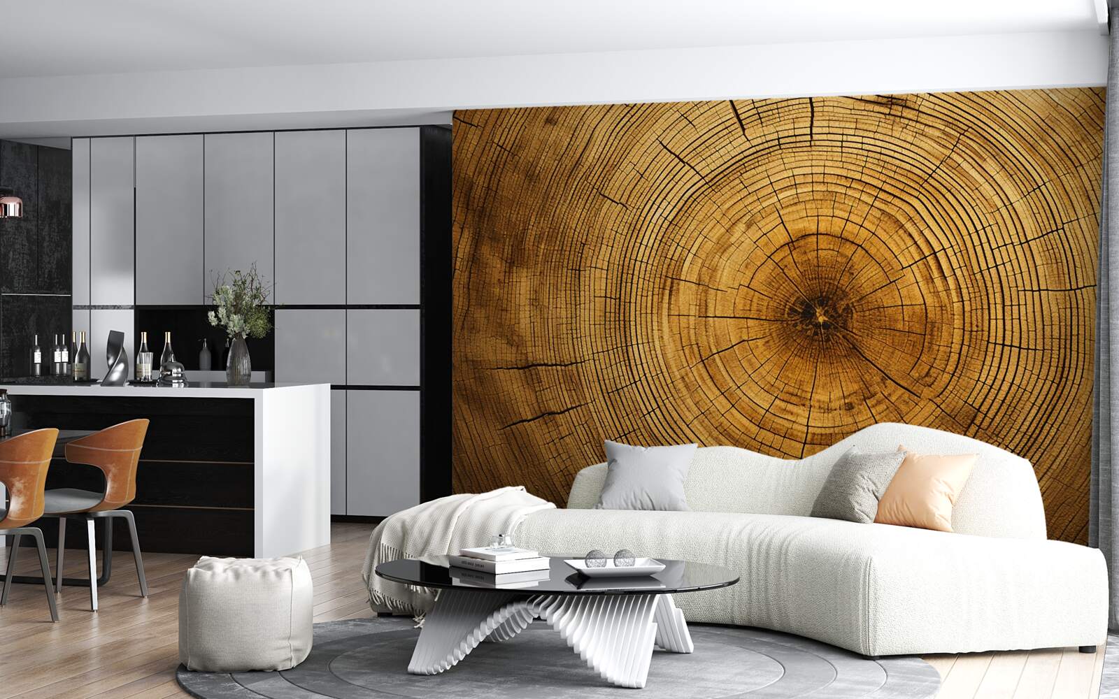 Fototapeta fragmenty stĺpa stromu bohatého na stáročné vrstvy