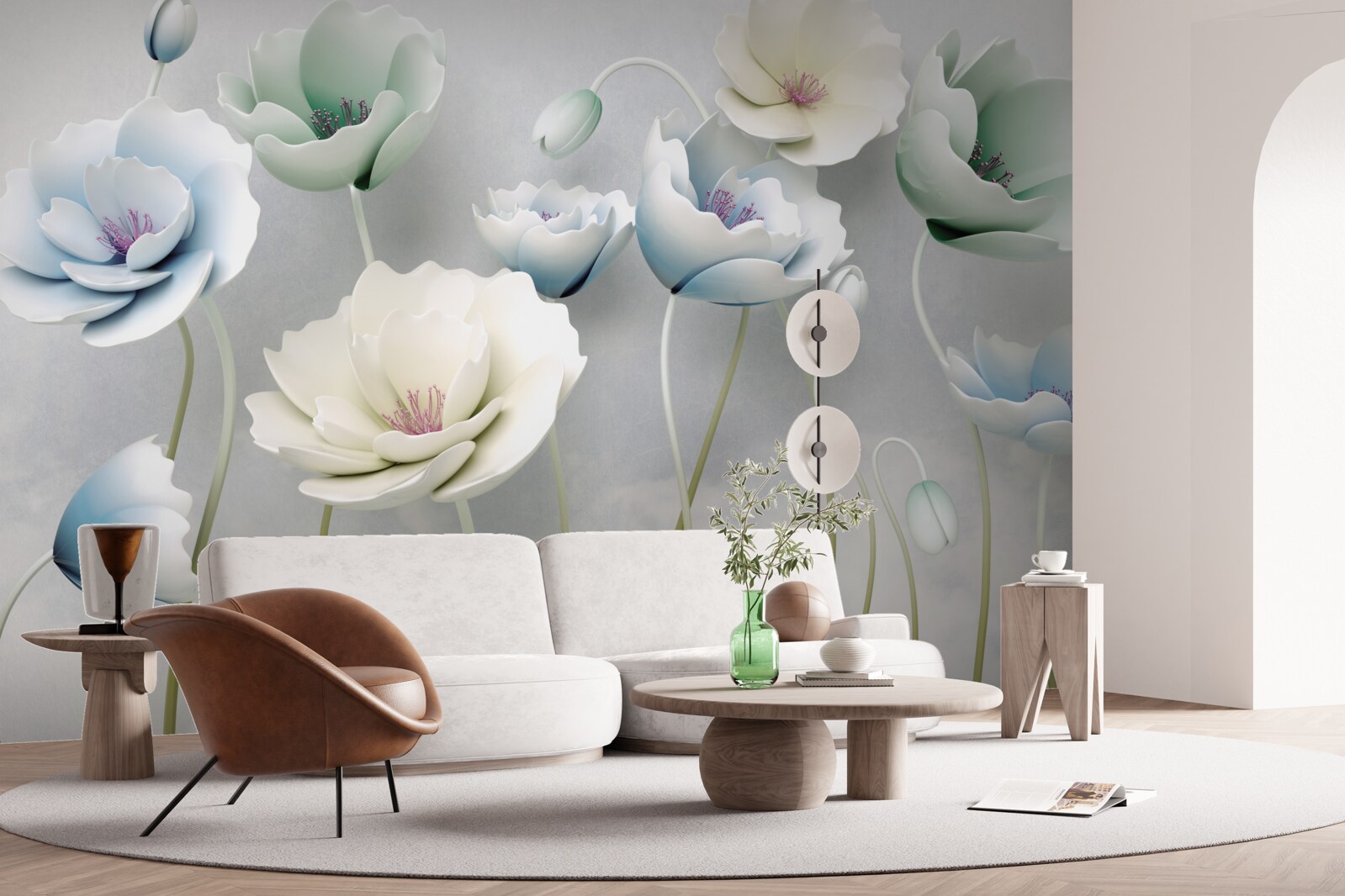 Fototapeta kvapky vody na štíhlych makoch rôznych odtieňov