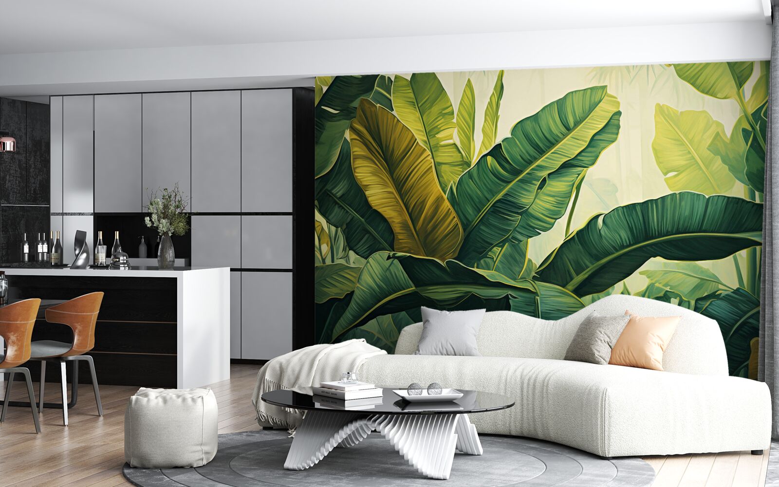 Fototapeta veľké listy džungle zaliate bohatou zelenou farbou