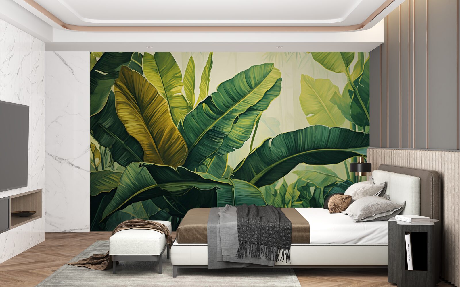 Fototapeta veľké listy džungle zaliate bohatou zelenou farbou