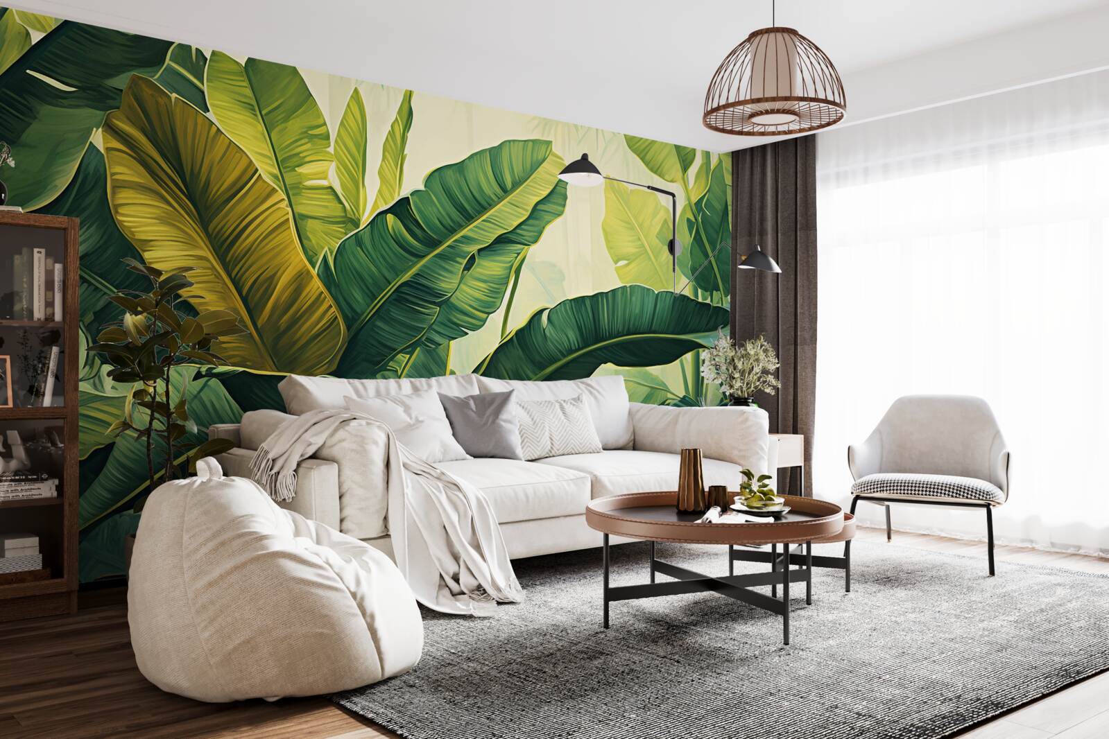 Fototapeta veľké listy džungle zaliate bohatou zelenou farbou