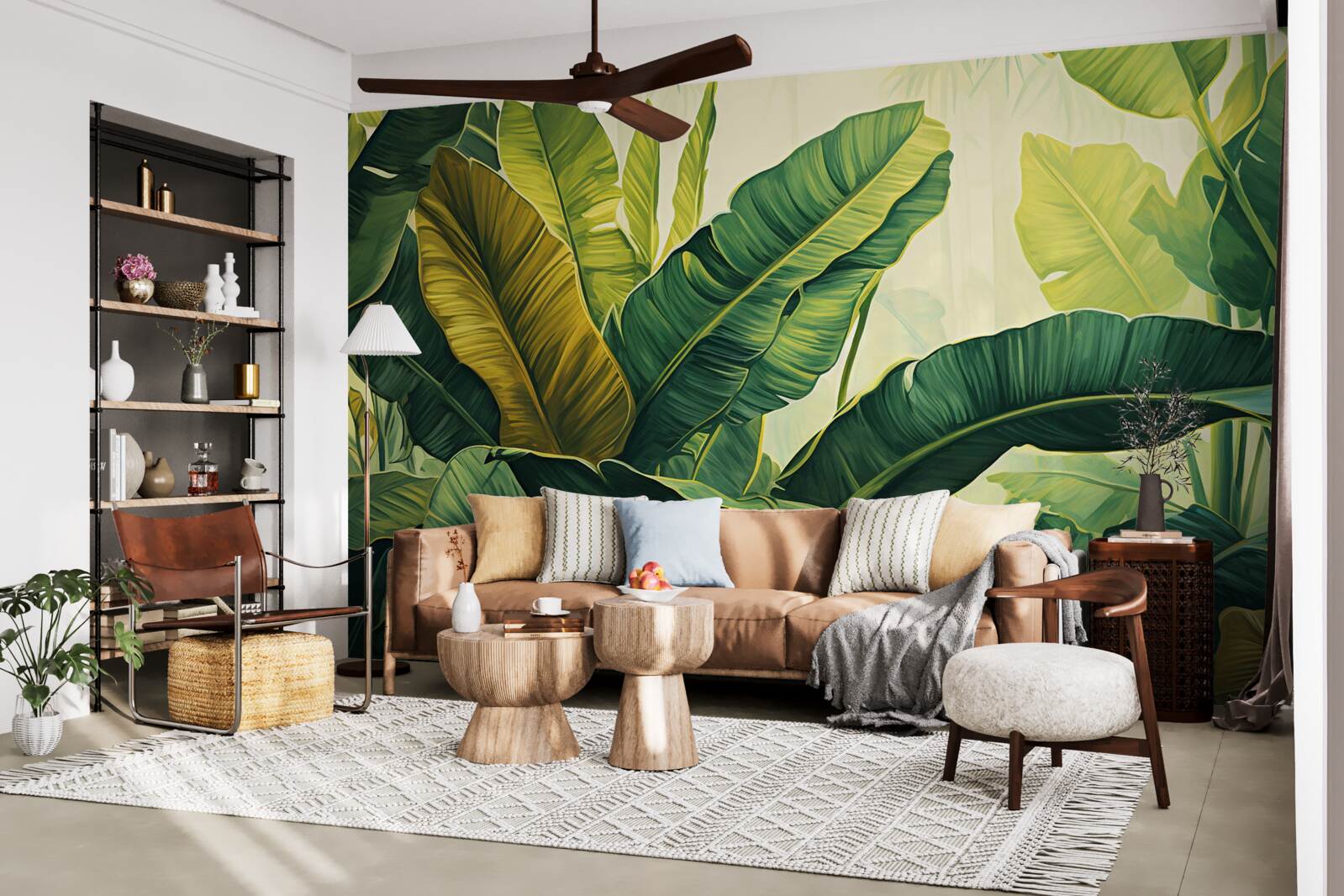 Fototapeta veľké listy džungle zaliate bohatou zelenou farbou