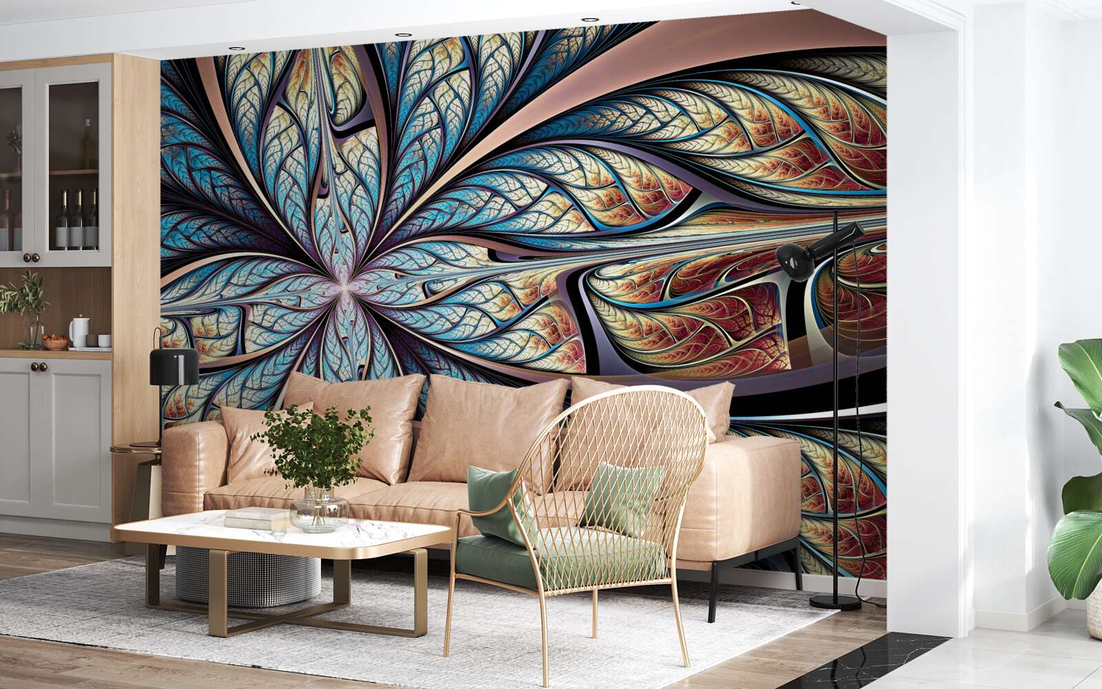 Fototapeta palmové listy v abstrakcii